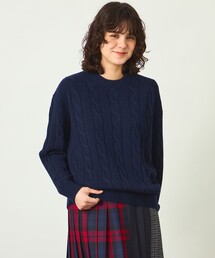 GREY LABEL ウールカシミヤケーブルニット