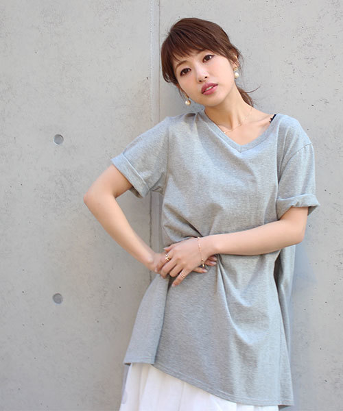 MICOAMERI（ミコアメリ）の「バックチュールTシャツワンピース（ワンピース・レディース・グレー/ホワイト/ブラック/ピンク・FREE）」の18枚目の写真