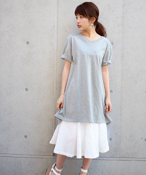 MICOAMERI 【MILKFED.コラボ】バックチュールTワンピ MILKFED.（ミルクフェド）の「【MILKFED.コラボ】バックチュール