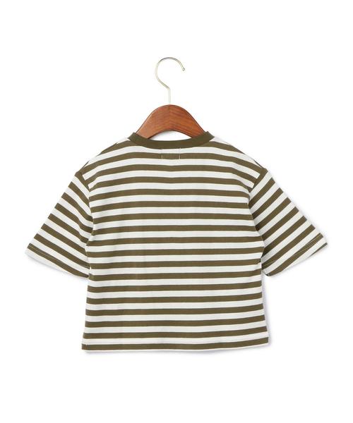 green label relaxing（グリーンレーベルリラクシング）の「サキゾメボーダー LIKE 5L◆（Tシャツ/カットソー・キッズ・オリーブ/ネイビー・135/105/125/115/95）」の10枚目の写真