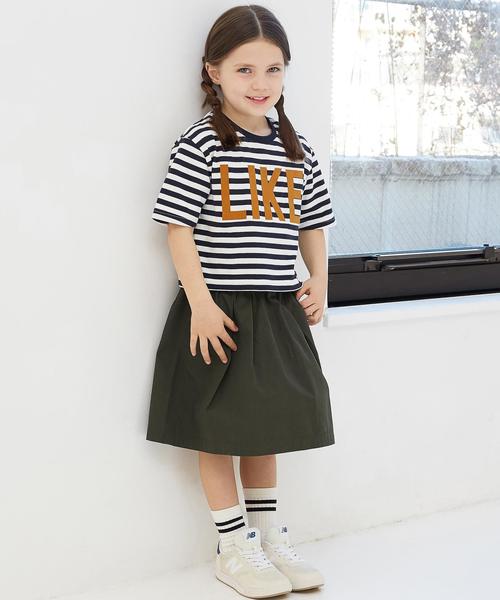 green label relaxing（グリーンレーベルリラクシング）の「サキゾメボーダー LIKE 5L◆（Tシャツ/カットソー・キッズ・オリーブ/ネイビー・135/105/125/115/95）」の5枚目の写真