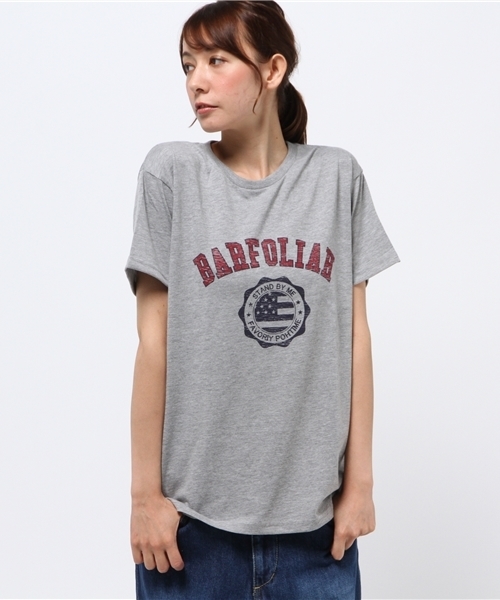 VENCEEXCHANGE（ヴァンスエクスチェンジ）の「カレッジロゴプリント半袖クルーネックT（Tシャツ/カットソー・レディース・ネイビー/オフホワイト/グレー・MEDIUM）」の11枚目の写真