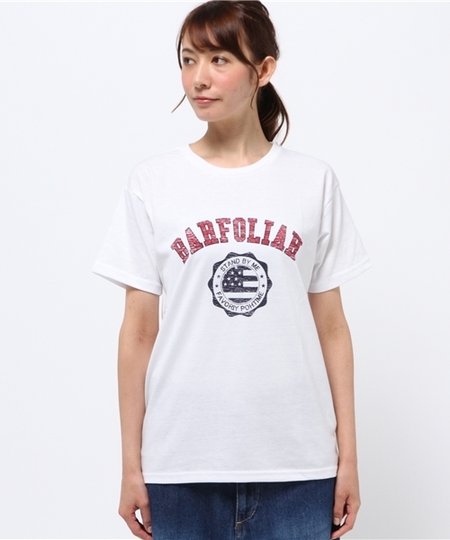 VENCEEXCHANGE（ヴァンスエクスチェンジ）の「カレッジロゴプリント半袖クルーネックT（Tシャツ/カットソー・レディース・ネイビー/オフホワイト/グレー・MEDIUM）」の8枚目の写真