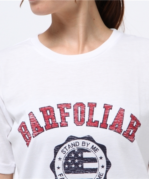 VENCEEXCHANGE（ヴァンスエクスチェンジ）の「カレッジロゴプリント半袖クルーネックT（Tシャツ/カットソー・レディース・ネイビー/オフホワイト/グレー・MEDIUM）」の4枚目の写真