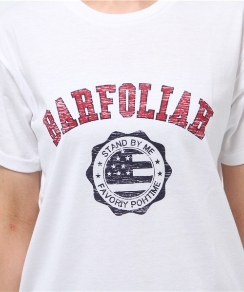 VENCEEXCHANGE（ヴァンスエクスチェンジ）の「カレッジロゴプリント半袖クルーネックT（Tシャツ/カットソー・レディース・ネイビー/オフホワイト/グレー・MEDIUM）」の6枚目の写真