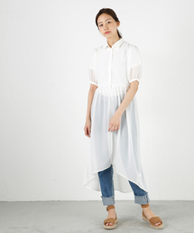 MOUSSY | BALLOON SLEEVE CHIFFON DRESS F(シャツ/ブラウス)