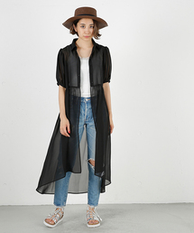 MOUSSY | BALLOON SLEEVE CHIFFON DRESS F(シャツ/ブラウス)