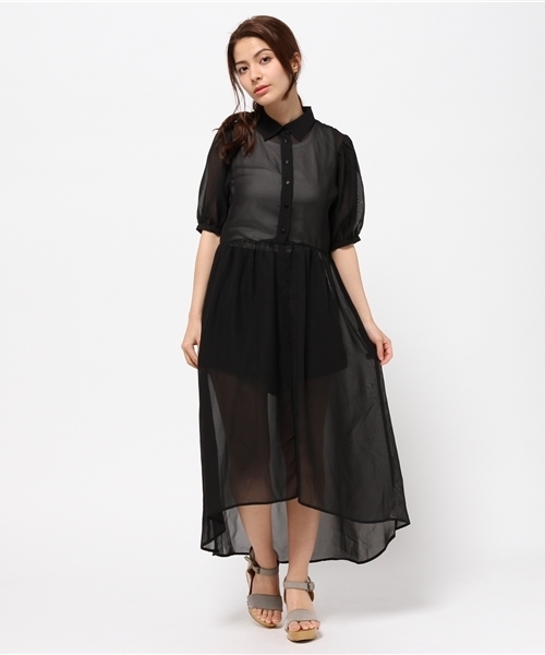 MOUSSY（マウジー）の「BALLOON SLEEVE CHIFFON DRESS F（シャツ/ブラウス・レディース・ホワイト/ブラック・FREE）」の12枚目の写真