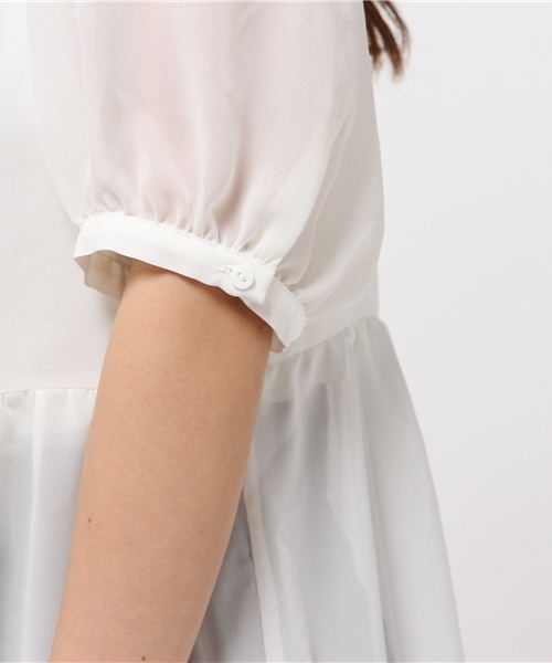 MOUSSY（マウジー）の「BALLOON SLEEVE CHIFFON DRESS F（シャツ/ブラウス・レディース・ホワイト/ブラック・FREE）」の8枚目の写真