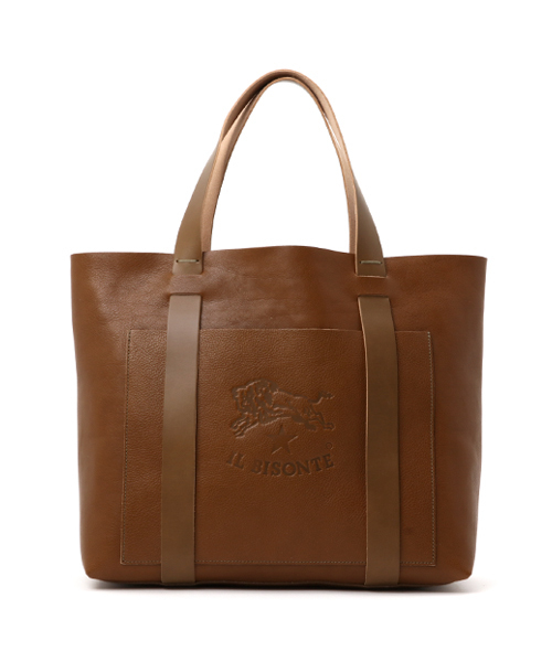 IL BISONTE（イルビゾンテ）の「IL BISONTE / ORIGINAL LEATHER / TOTE BAG（トートバッグ・レディース・ブラック/ナチュラル/ライトブラウン/オリーブ/グレー/オレンジ/ネイビー/ダークブラウン/レッド/グリーン・FREE）」の6枚目の写真