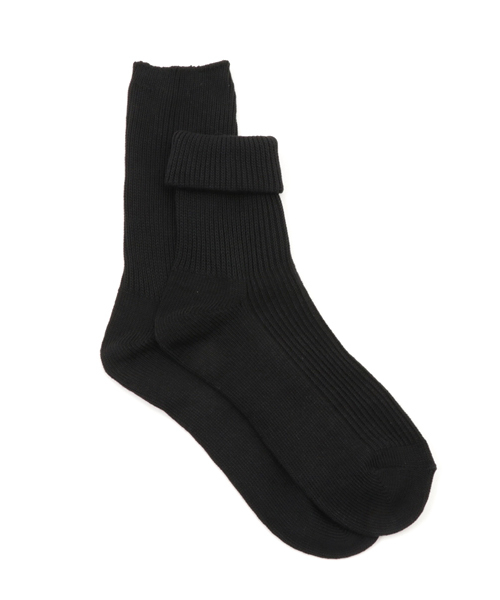 Right-on（ライトオン）の「【Right-on Basic】2WAY無地ソックス（ソックス/靴下・レディース・ライトベージュ/ブラック/ライトグレー/レッド/マスタード/ダークグレー/B/ダークグリーン/ワイン/オフホワイト・23-25）」の2枚目の写真