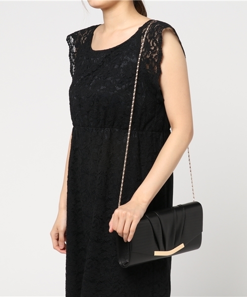 reca（レカ）の「《結婚式やパーティーに》3WAYチェーン付クロコ柄クラッチバッグ（クラッチバッグ・レディース・ブラック/ベージュ・FREE）」の3枚目の写真