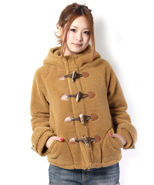X-girl(エックスガール)の「BOA DUFFLE COAT(ダッフルコート・レディース・ブラック/ベージュ/ネイビー・1/2)」の3枚目の写真