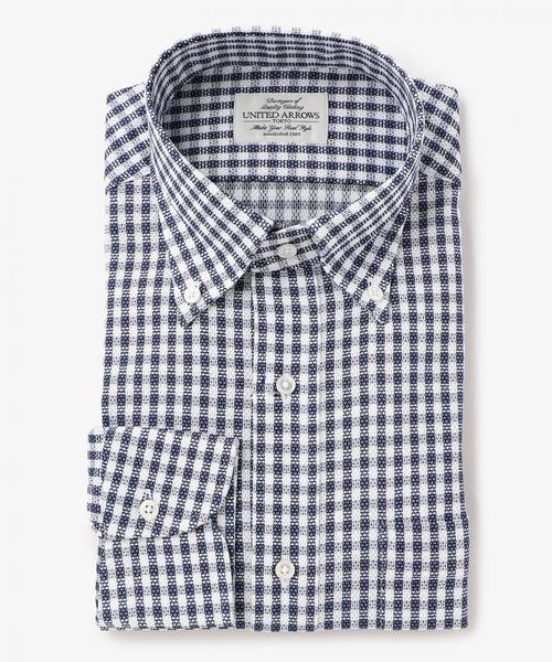 UNITED ARROWS（ユナイテッドアローズ）の「UDET カラミ カラー チェック BD シャツ ◆（シャツ/ブラウス・メンズ・ネイビー/ケリー・37cm/39cm/40cm/43cm/36cm/38cm/42cm/41cm）」の2枚目の写真