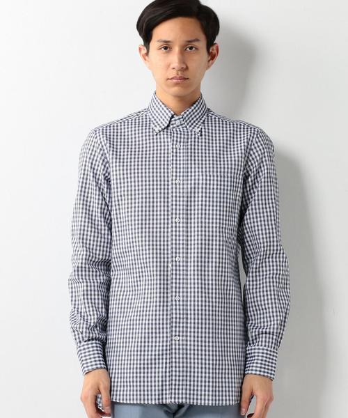 UNITED ARROWS（ユナイテッドアローズ）の「UDET カラミ カラー チェック BD シャツ ◆（シャツ/ブラウス・メンズ・ネイビー/ケリー・37cm/39cm/40cm/43cm/36cm/38cm/42cm/41cm）」の4枚目の写真