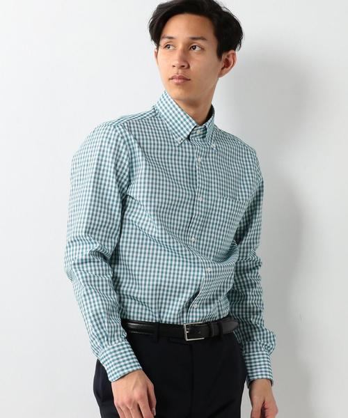 UNITED ARROWS（ユナイテッドアローズ）の「UDET カラミ カラー チェック BD シャツ ◆（シャツ/ブラウス・メンズ・ネイビー/ケリー・37cm/39cm/40cm/43cm/36cm/38cm/42cm/41cm）」の9枚目の写真