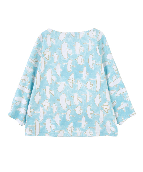 Ne-net（ネネット）の「S はばたき T（Tシャツ/カットソー・レディース・ライトブルー/ブラック・02）」の7枚目の写真