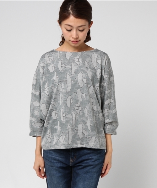 Ne-net（ネネット）の「S はばたき T（Tシャツ/カットソー・レディース・ライトブルー/ブラック・02）」の9枚目の写真