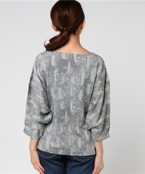 Ne-net（ネネット）の「S はばたき T（Tシャツ/カットソー・レディース・ライトブルー/ブラック・02）」の11枚目の写真