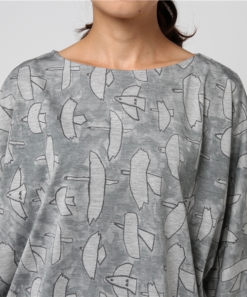 Ne-net（ネネット）の「S はばたき T（Tシャツ/カットソー・レディース・ライトブルー/ブラック・02）」の12枚目の写真