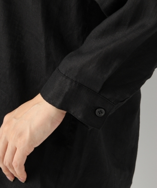 A part by（アパートバイ）の「リネンVチュニックシャツ7S 766271 （シャツ/ブラウス・レディース・ブラック/ダークオレンジ/ホワイト・FREE）」の8枚目の写真