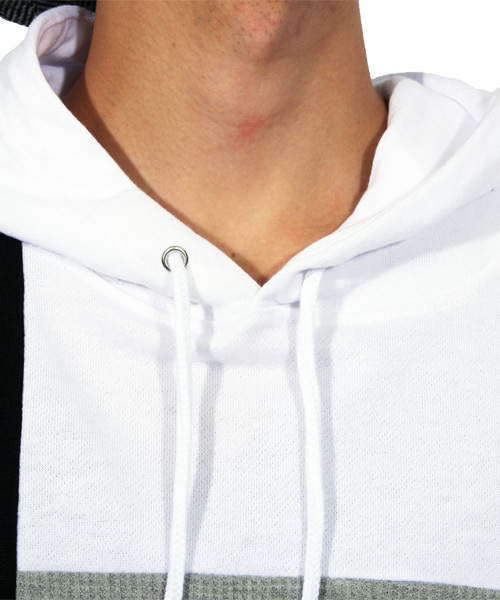 ８(eight)（エイト）の「切替 プルオーバー パーカー スウェット（パーカー・メンズ・ホワイト/ブラック・MEDIUM/LARGE）」の7枚目の写真