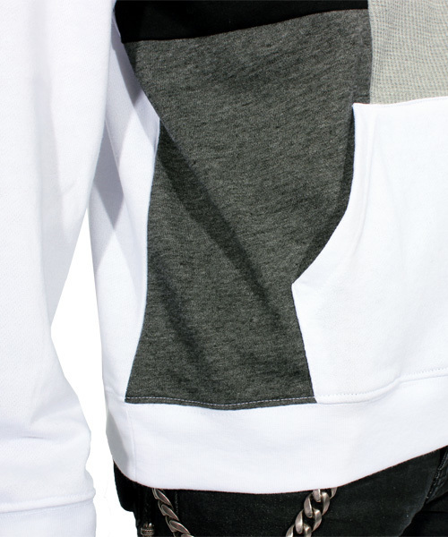 ８(eight)（エイト）の「切替 プルオーバー パーカー スウェット（パーカー・メンズ・ホワイト/ブラック・MEDIUM/LARGE）」の12枚目の写真