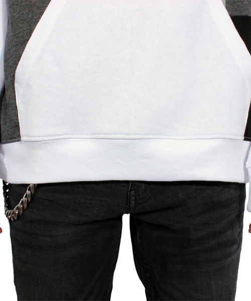 ８(eight)（エイト）の「切替 プルオーバー パーカー スウェット（パーカー・メンズ・ホワイト/ブラック・MEDIUM/LARGE）」の13枚目の写真