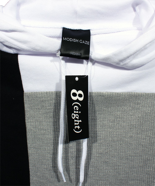 ８(eight)（エイト）の「切替 プルオーバー パーカー スウェット（パーカー・メンズ・ホワイト/ブラック・MEDIUM/LARGE）」の18枚目の写真