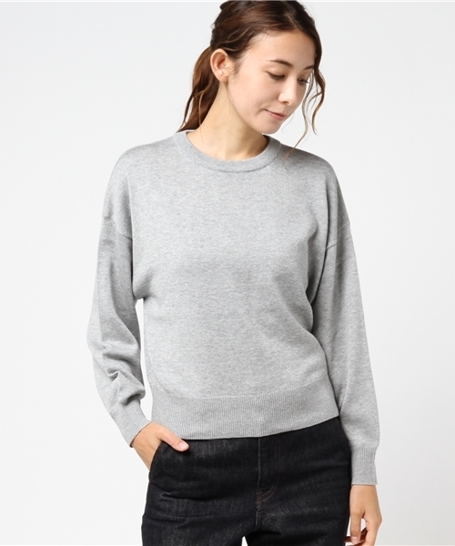 earth music&ecology（アースミュージックアンドエコロジー）の「・クルーネックゆるニットプルオーバー（ニット/セーター・レディース・ライトグレー/ブラック/ダークグリーン/ネイビー/アイボリー/ボルドー・FREE）」の12枚目の写真