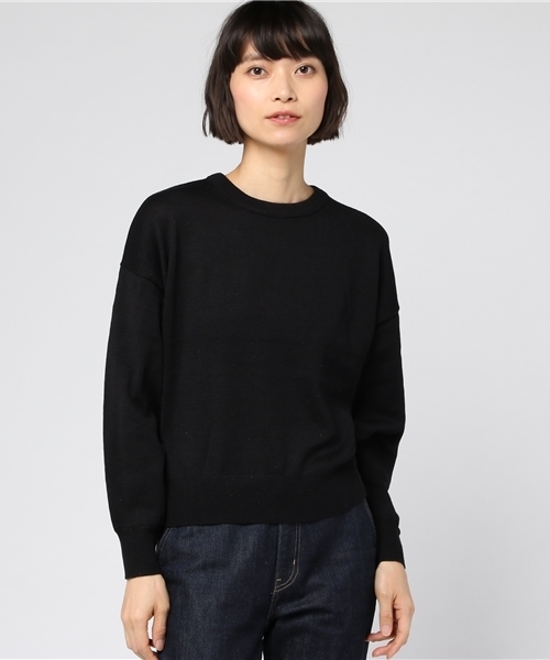 earth music&ecology（アースミュージックアンドエコロジー）の「・クルーネックゆるニットプルオーバー（ニット/セーター・レディース・ライトグレー/ブラック/ダークグリーン/ネイビー/アイボリー/ボルドー・FREE）」の3枚目の写真