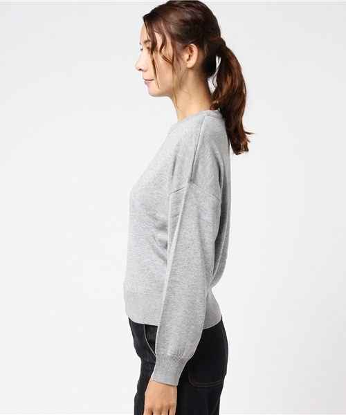 earth music&ecology（アースミュージックアンドエコロジー）の「・クルーネックゆるニットプルオーバー（ニット/セーター・レディース・ライトグレー/ブラック/ダークグリーン/ネイビー/アイボリー/ボルドー・FREE）」の8枚目の写真