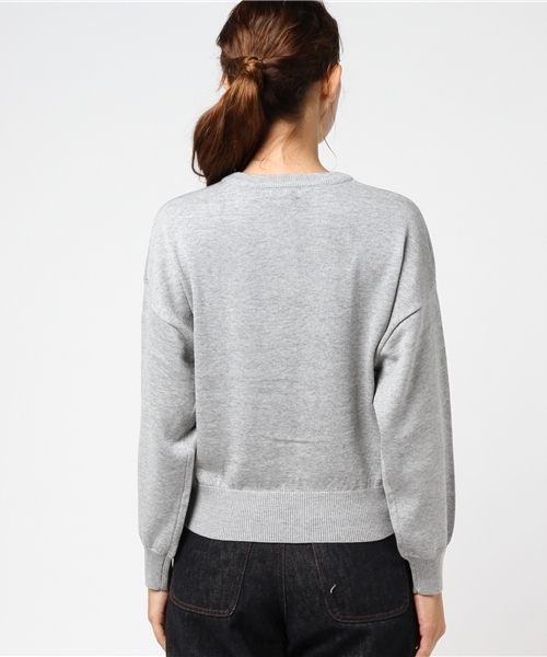 earth music&ecology（アースミュージックアンドエコロジー）の「・クルーネックゆるニットプルオーバー（ニット/セーター・レディース・ライトグレー/ブラック/ダークグリーン/ネイビー/アイボリー/ボルドー・FREE）」の10枚目の写真