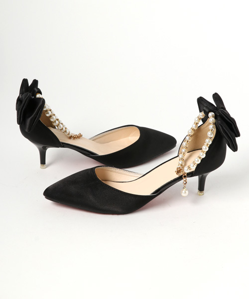 Styleblock スタイルブロック の パールアンクルベルトリボンパンプス パンプス Wear