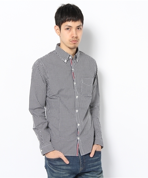 BEAMS（ビームス）の「□【リコール】BEAMS / ギンガム テープ ボタンダウンシャツ/（シャツ/ブラウス・メンズ・ブラック/ブルー・SMALL/MEDIUM/LARGE/X-LARGE）」の2枚目の写真
