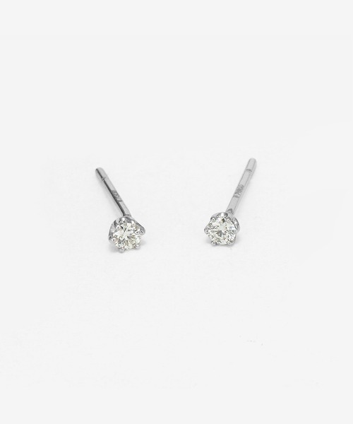 セール】プラチナ ダイヤモンド ピアス（0.1ct）<H&C証明カード