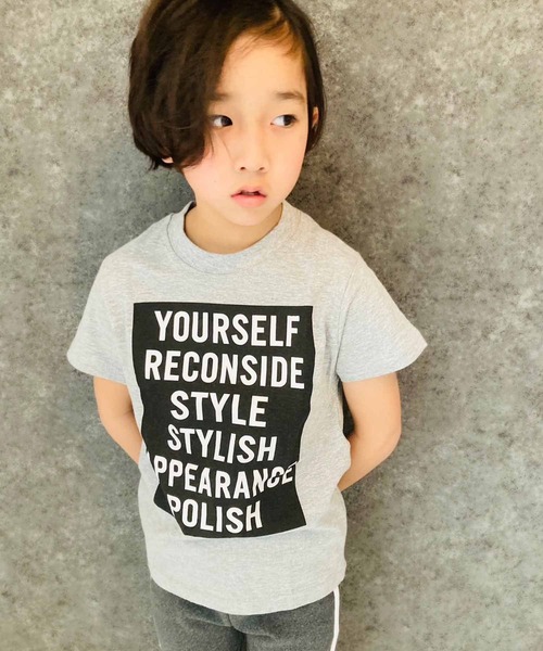 THE CASUAL（カジュアル）の「ボックスロゴ プリント 半袖 Tシャツ キッズ（Tシャツ/カットソー・キッズ・杢グレー/ブルー/ブラック/レッド/グリーン/オフホワイト/ベージュ系/ベージュ/ミント/ホワイト系1/ブラック系/ブラック系1/ネイビー/モカ/ピンク/ブラウン系/ホワイト系/グレー系・100/120/130/150/110/160/140/120cm/110cm/140cm/100cm/130cm/150cm/160cm）」の7枚目の写真