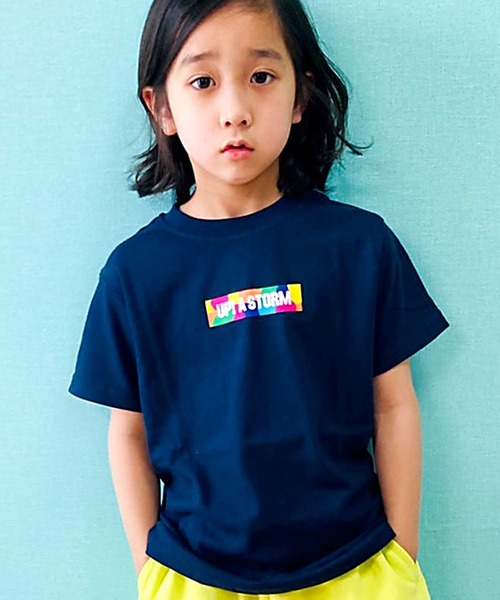 THE CASUAL（カジュアル）の「ボックスロゴ プリント 半袖 Tシャツ キッズ（Tシャツ/カットソー・キッズ・杢グレー/ブルー/ブラック/レッド/グリーン/オフホワイト/ベージュ系/ベージュ/ミント/ホワイト系1/ブラック系/ブラック系1/ネイビー/モカ/ピンク/ブラウン系/ホワイト系/グレー系・100/120/130/150/110/160/140/120cm/110cm/140cm/100cm/130cm/150cm/160cm）」の15枚目の写真