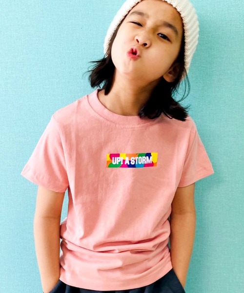 THE CASUAL（カジュアル）の「ボックスロゴ プリント 半袖 Tシャツ キッズ（Tシャツ/カットソー・キッズ・杢グレー/ブルー/ブラック/レッド/グリーン/オフホワイト/ベージュ系/ベージュ/ミント/ホワイト系1/ブラック系/ブラック系1/ネイビー/モカ/ピンク/ブラウン系/ホワイト系/グレー系・100/120/130/150/110/160/140/120cm/110cm/140cm/100cm/130cm/150cm/160cm）」の17枚目の写真