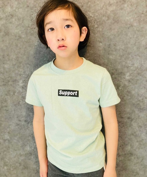 THE CASUAL（カジュアル）の「ボックスロゴ プリント 半袖 Tシャツ キッズ（Tシャツ/カットソー・キッズ・杢グレー/ブルー/ブラック/レッド/グリーン/オフホワイト/ベージュ系/ベージュ/ミント/ホワイト系1/ブラック系/ブラック系1/ネイビー/モカ/ピンク/ブラウン系/ホワイト系/グレー系・100/120/130/150/110/160/140/120cm/110cm/140cm/100cm/130cm/150cm/160cm）」の14枚目の写真