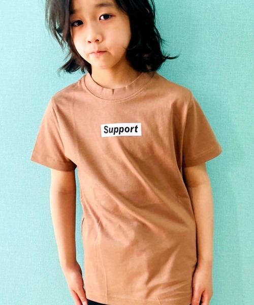 THE CASUAL（カジュアル）の「ボックスロゴ プリント 半袖 Tシャツ キッズ（Tシャツ/カットソー・キッズ・杢グレー/ブルー/ブラック/レッド/グリーン/オフホワイト/ベージュ系/ベージュ/ミント/ホワイト系1/ブラック系/ブラック系1/ネイビー/モカ/ピンク/ブラウン系/ホワイト系/グレー系・100/120/130/150/110/160/140/120cm/110cm/140cm/100cm/130cm/150cm/160cm）」の9枚目の写真