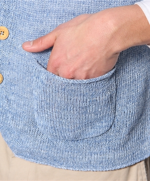 green label relaxing(グリーンレーベルリラクシング)の「LINEN 4PKT COMBI ベスト(ベスト・メンズ・ライム/ライトブルー・MEDIUM/LARGE)」の8枚目の写真