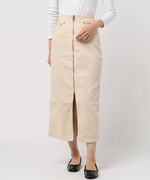 archives（アルシーヴ）の「コーデュロイフープジップスカート（スカート・レディース・ネイビー/アイボリー/キャメル/グレー/ダークネイビー・MEDIUM）」の2枚目の写真