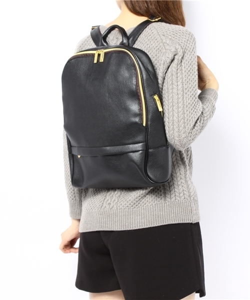 WEGO（ウィゴー）の「WEGO/ZIPフェイクレザーリュック（バックパック/リュック・レディース・ブラック・FREE）」の2枚目の写真