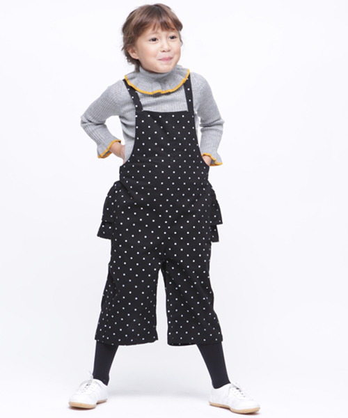 RUGGEDWORKS（ラゲッドワークス）の「【親子お揃い】フリルタートルネック無地（ニット/セーター・キッズ・ブラック/グレー/オフホワイト/イエロー/ローズ/ブルーグリーン・90cm/110cm/100cm/120cm/130cm/140cm/150cm）」の10枚目の写真