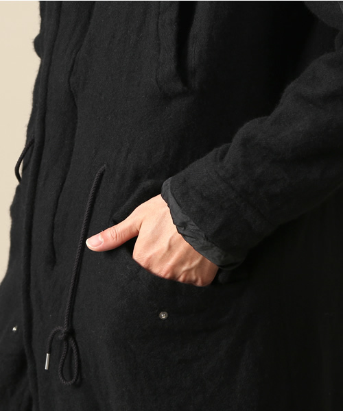 MIDWEST（ミッドウエスト）の「DISCOVERED×MIDWEST別注　縮絨モッズコート（モッズコート・メンズ・ブラック・1/2/3）」の4枚目の写真