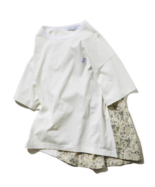 rehacer(レアセル)の「rehacer : Flower Back Tuck Wide CS / フラワー バックタック ワイド カットソー(Tシャツ/カットソー・メンズ・ホワイト/ブラック/グレー・SMALL/MEDIUM/LARGE)」の2枚目の写真