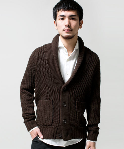 NANO universe（ナノユニバース）の「AKM×nano・universe/ Shawl-CollarCardigan（カーディガン/ボレロ・メンズ・ブラック/ダークグレー/ライトグレー/ダークブラウン/ベージュ/ダークグリーン/ブルー/ネイビー・SMALL/MEDIUM/LARGE/X-LARGE）」の12枚目の写真