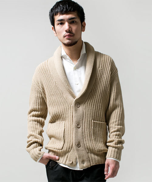 NANO universe（ナノユニバース）の「AKM×nano・universe/ Shawl-CollarCardigan（カーディガン/ボレロ・メンズ・ブラック/ダークグレー/ライトグレー/ダークブラウン/ベージュ/ダークグリーン/ブルー/ネイビー・SMALL/MEDIUM/LARGE/X-LARGE）」の13枚目の写真