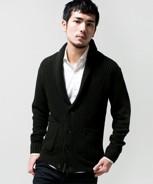 NANO universe（ナノユニバース）の「AKM×nano・universe/ Shawl-CollarCardigan（カーディガン/ボレロ・メンズ・ブラック/ダークグレー/ライトグレー/ダークブラウン/ベージュ/ダークグリーン/ブルー/ネイビー・SMALL/MEDIUM/LARGE/X-LARGE）」の14枚目の写真